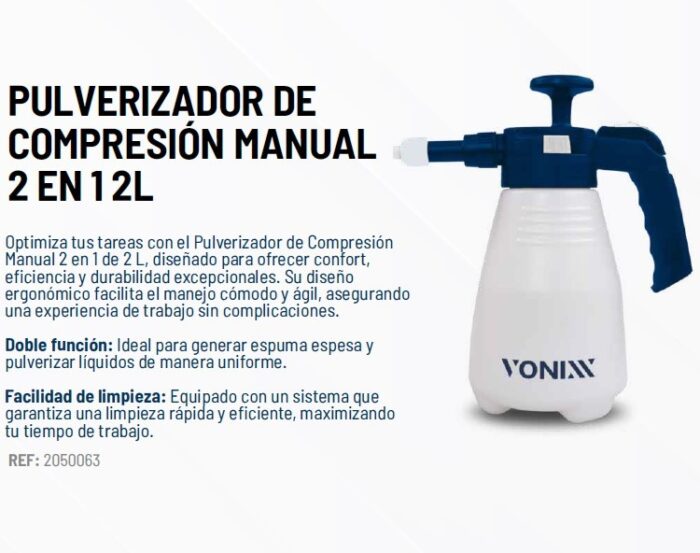 Pulverizador de Compresion Manual 2 en 1 x 2 Lts
