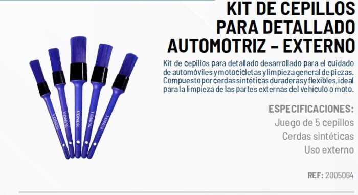 Kit x 5 Pinceles Detailing Exterior
